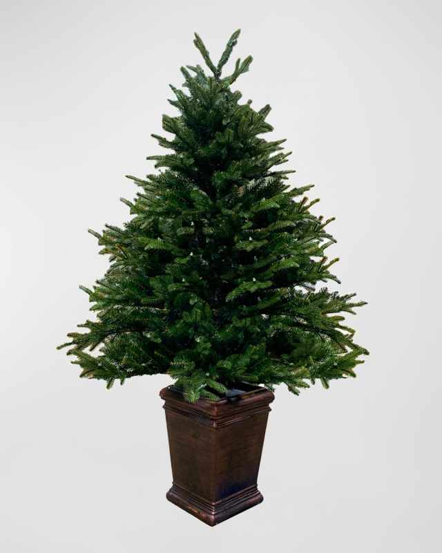 4.5' Alaskan Deluxe Fir Pre-Lit Christmas Tree in Tree Pot